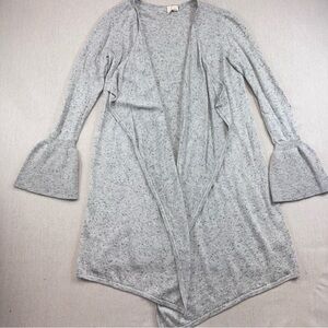 Anthropologie x Moth Lyra Bell Sleeve Waterfall Cardigan/Sweater Gray Sz Small